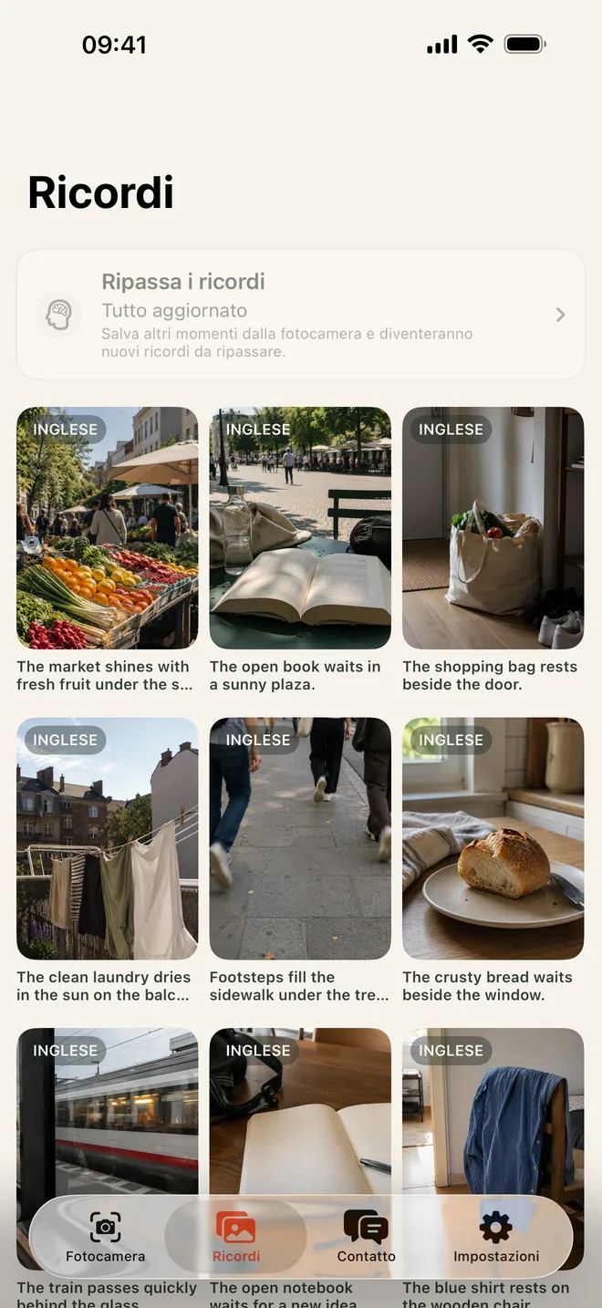 Kapio su iPhone con la galleria dei Ricordi salvati
