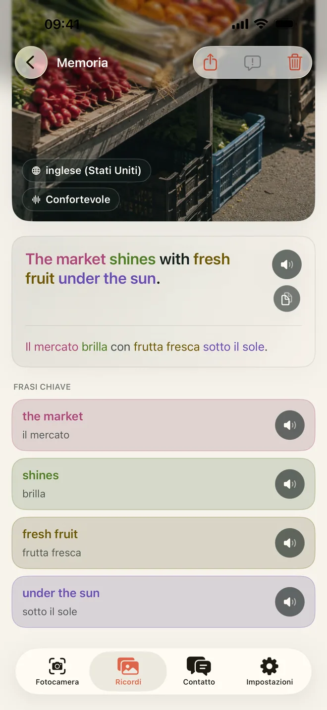 Un Ricordo Kapio salvato con la frase, il significato e le espressioni chiave disponibili
