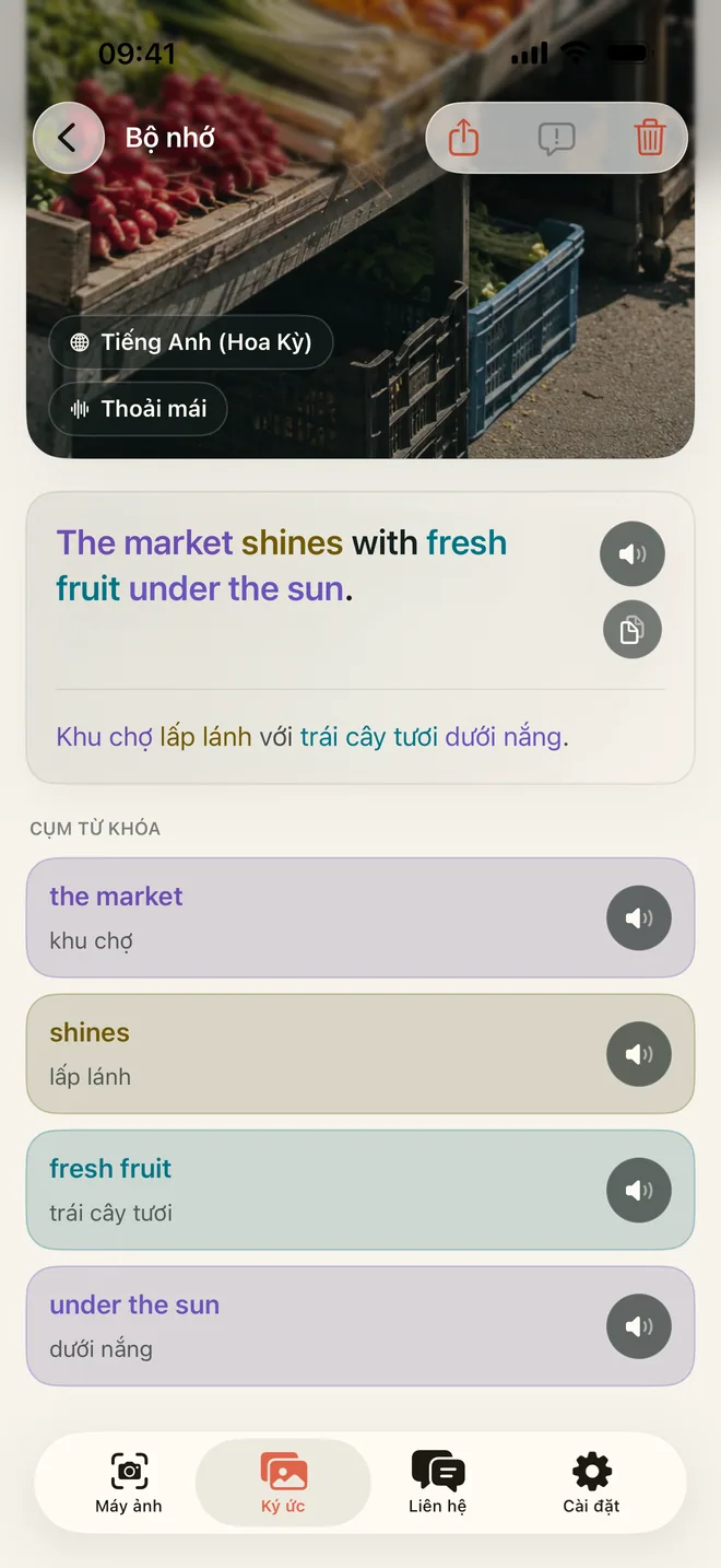 Một Kỷ niệm Kapio đã lưu với cảnh, câu, nghĩa và các cụm từ chính hiện có